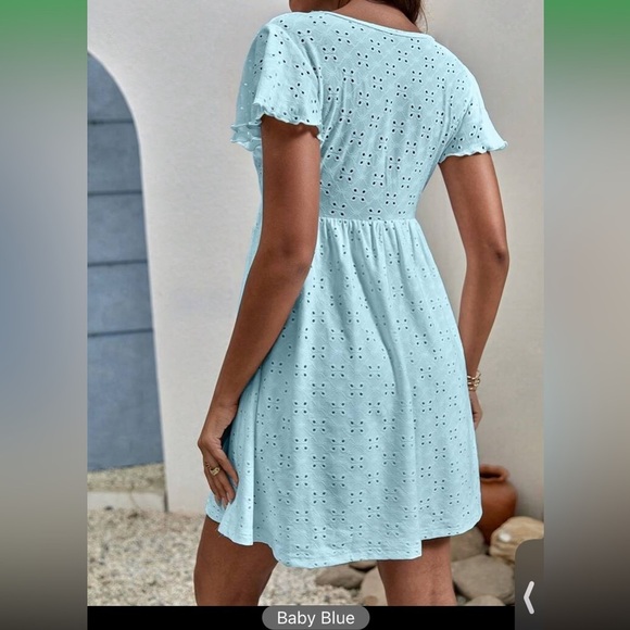 SHEIN Frenchy Butterfly Sleeve V Neck Schiffy Dress size XS NWT - Picture 6 of 13